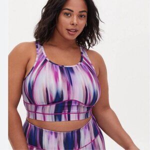 Torrid Purple Low-Impact Wireless LonglineActive Sports Bra Size 3x
